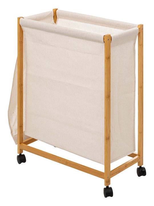 5Five Καλάθι Απλύτων Bamboo 52lt με Καπάκι 55x28x80cm Μπεζ