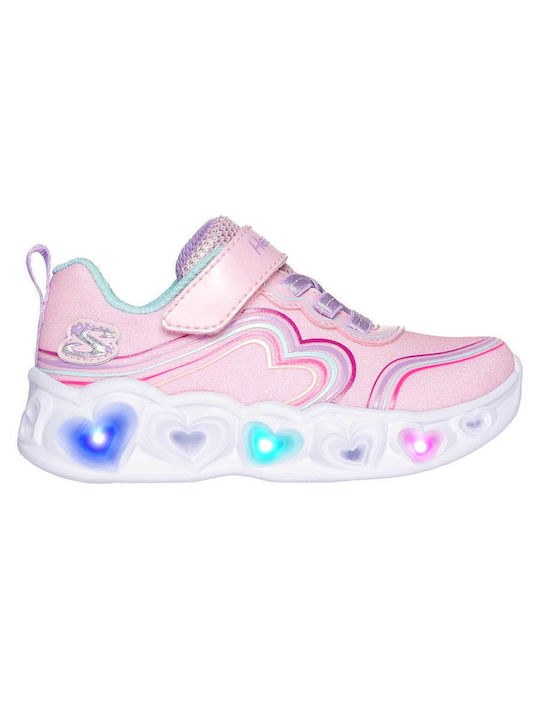Heart Lights Παιδικά Sneakers με Σκρατς Ροζ