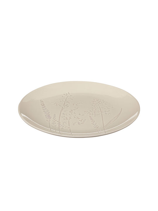 S-d Floral Plate Shallow Ceramic White with Diameter 27cm