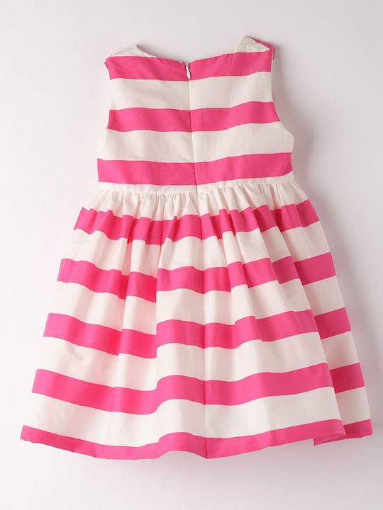 iDO Woven Kids Dress Sleeveless Cream-fucsia