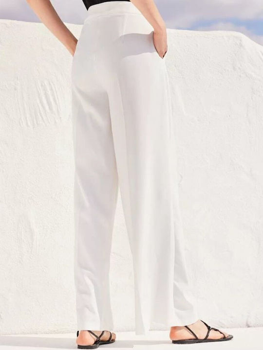 Women's Fabric Trousers Ecru