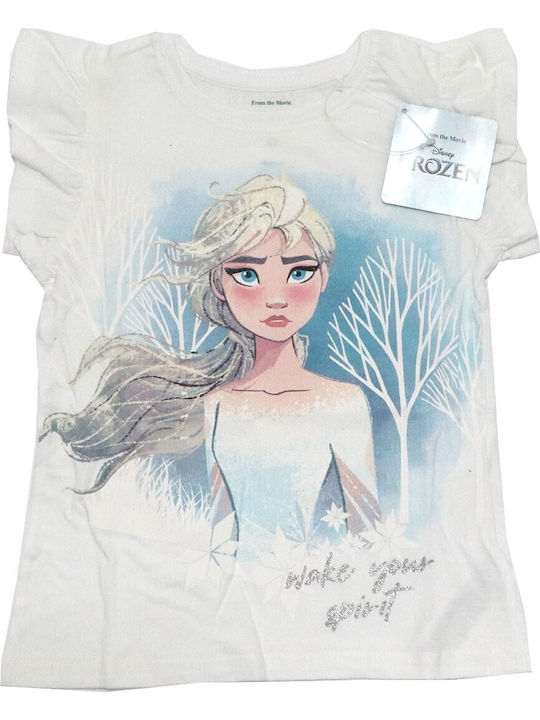 Disney Детска пижама Лятна white Frozen