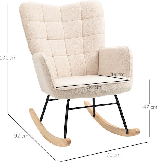 Rocking Armchair Beige 71x92x101cm