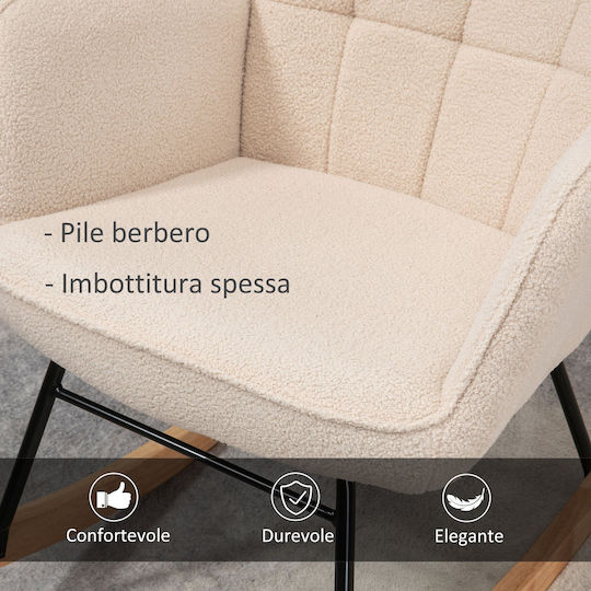 Rocking Armchair Beige 71x92x101cm