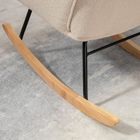 Rocking Armchair Beige 71x92x101cm