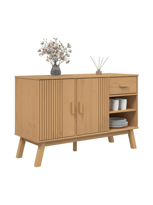 Μπουφές Ξύλινος με Συρτάρια Καφέ 114x43x73.5cm
