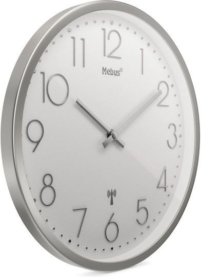 Mebus Wall Clock Silver Ø25cm