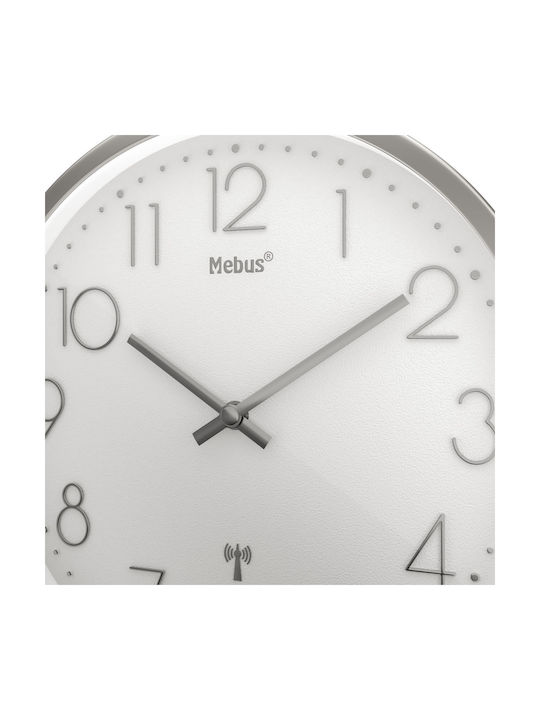 Mebus Ρολόι Τοίχου Ασημί Ø25cm