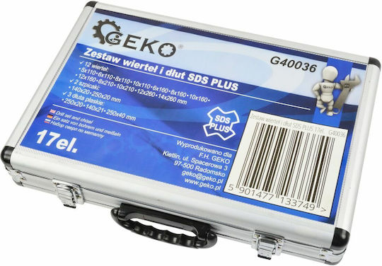 Geko Set 17 Drills with SDS Plus Drill Top for Masonry