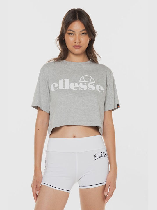 Ellesse Γυναικείο Αθλητικό Crop T-shirt Γκρι