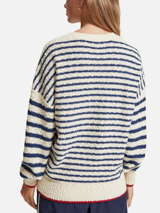 Scotch & Soda Damen Pullover Gestreift Blau