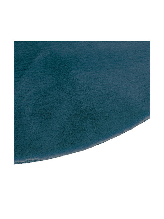 Atmosphera Χαλί Στρογγυλό Shaggy Γούνινο Bleu Canard Φ80cm
