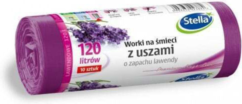Stella Trash Bags for the Garden Capacity 120lt with Handles 70x122cm 10pcs Purple
