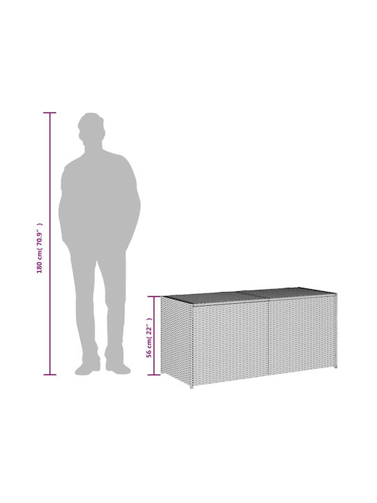 vidaXL Μπαούλο Αποθήκευσης Εξωτερικού Χώρου Rattan 283lt Καφέ Μ120xΠ50xΥ56εκ.