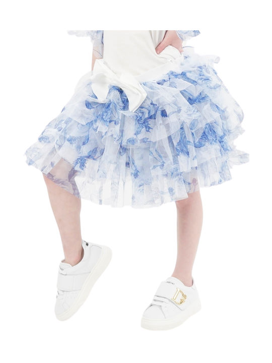 Angel's Face Kids Tulle Skirt Floral Blue Abbie Snowdrop