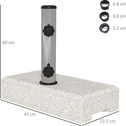 Outsunny Umbrella Stand made of Metal Gray 3.2x3.2x40cm