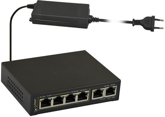Pulsar SG-64 Unmanaged L2 PoE+ Switch με 6 Θύρες Gigabit (1Gbps) Ethernet