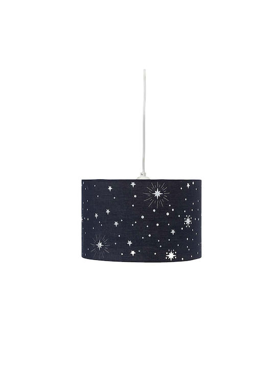 Kids Fabric Single Ceiling Light E27 Blue 28x18cm