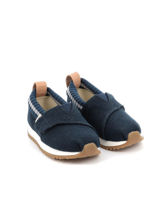 Kids Espradrilles with Hoop & Loop Closure Blue Canvas