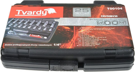Tvardy Set 56 Burghie cu Tija Hexagonală