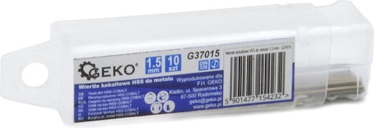 Geko Σετ 10 Διαμαντοτρύπανα HSS με Κυλινδρικό Στέλεχος για Μέταλλο