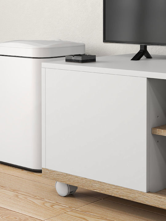 TV Stand with Wheels White L80xD45xH39.5cm