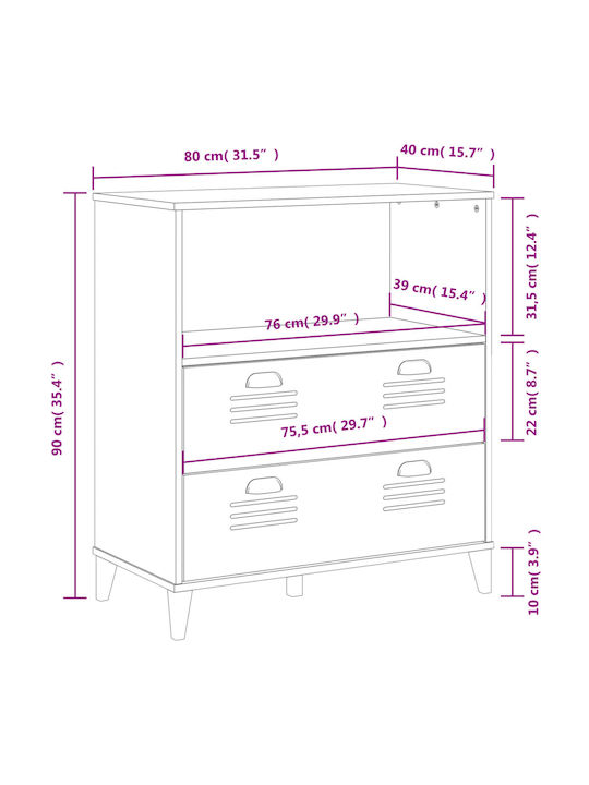 Bibliothek Viken White 80x40x90cm