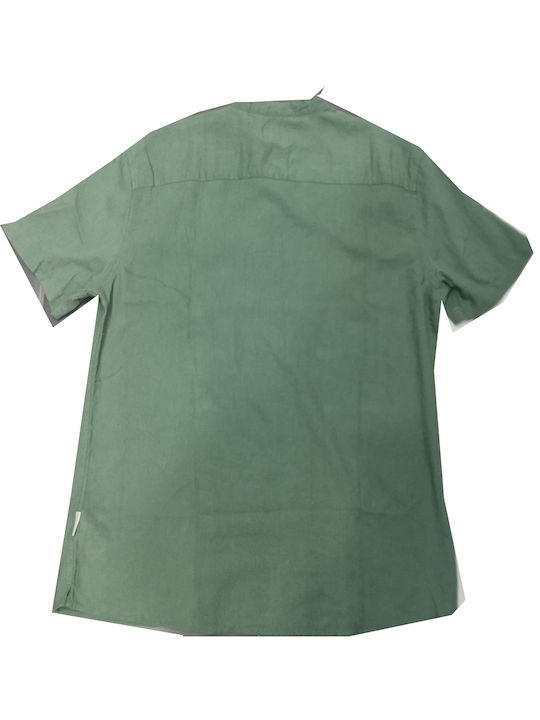 Garage Fifty5 Men's Shirt Short Sleeve Linen Forest Green