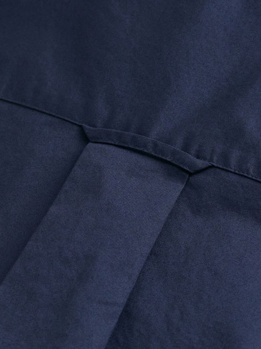 Short-sleeved Cotton Shirt Dark Blue