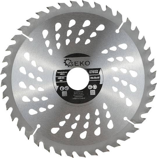 Geko Cutting Disc Wood Hole Diameter 210mm with 40 Teeth 1pcs