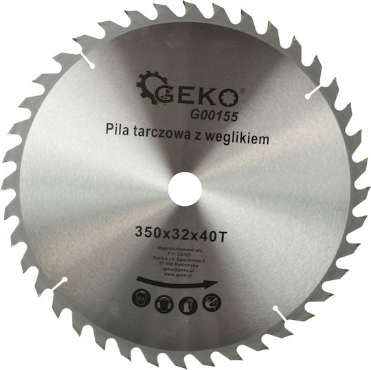 Geko Cutting Disc Wood Hole Diameter 350mm with 40 Teeth 1pcs