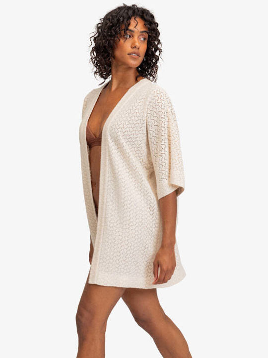Roxy Fun Swell Women's Short Beach Kimono Beige