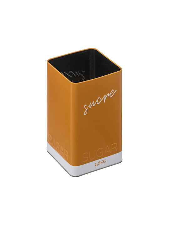 5Five Sugar Box with Lid Metallic Orange 11x11x19cm 1 Piece