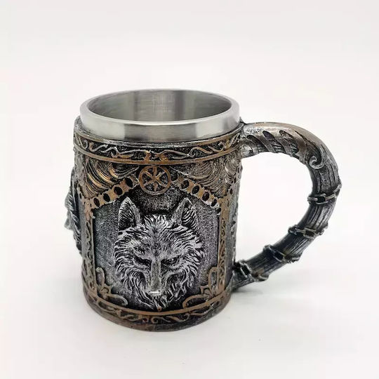 Viking Wolf Becher Metallisch Mehrfarbig 400ml
