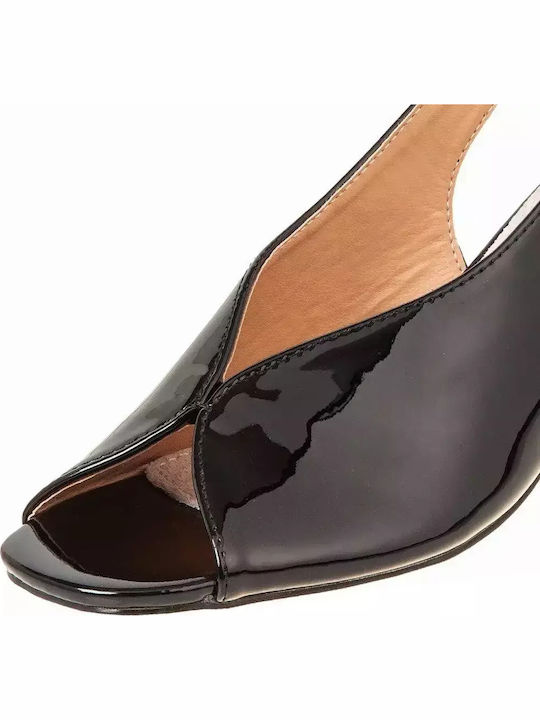 Sandals from Patent Leather Black