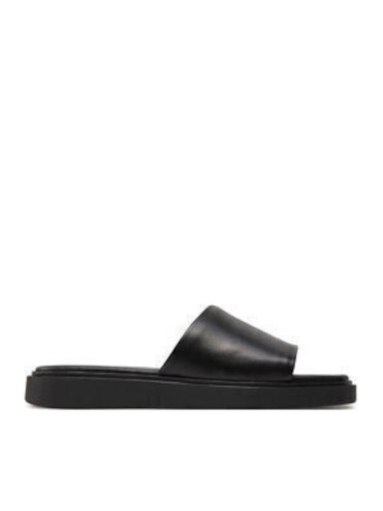Connie Δερμάτινα Γυναικεία Σανδάλια Flatforms Μαύρα