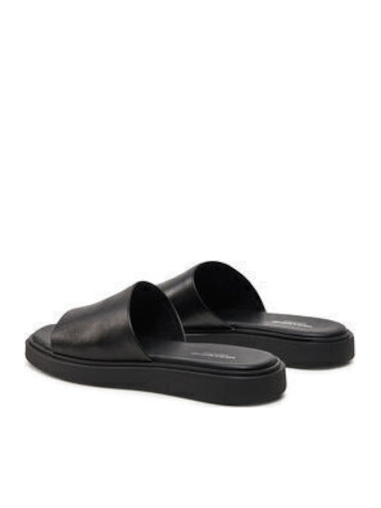 Connie Δερμάτινα Γυναικεία Σανδάλια Flatforms Μαύρα