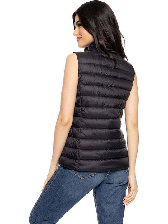 Women's Short Puffer Jacket for Winter Black