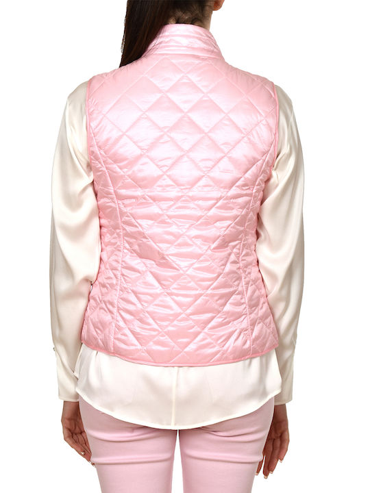 Emme Scurt Jachetă de femei Fără mâneci Puffer Impermeabil pentru iarnă Roz