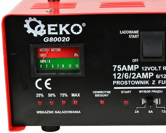 Geko Car & Motorcycle Battery Charger 6/12V