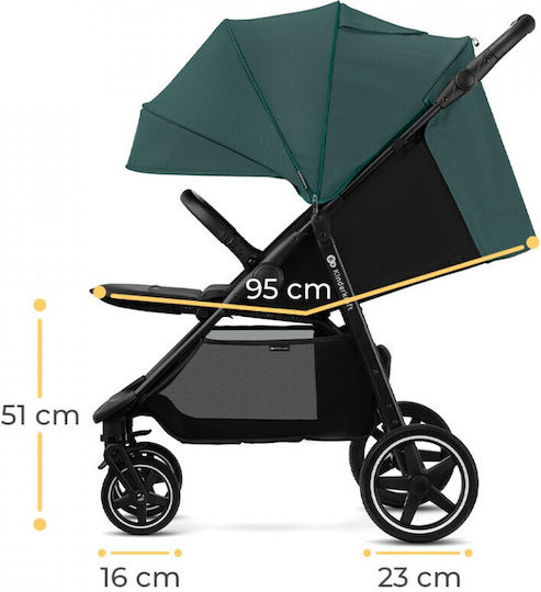 Kinderkraft Route Cărucior pentru Bebeluși Potrivit pentru Nou-născut Verde smarald 10.8kg