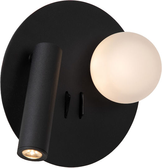 Lucide Lightning Lamp Wall with Integrated LED and Warm White Light Black