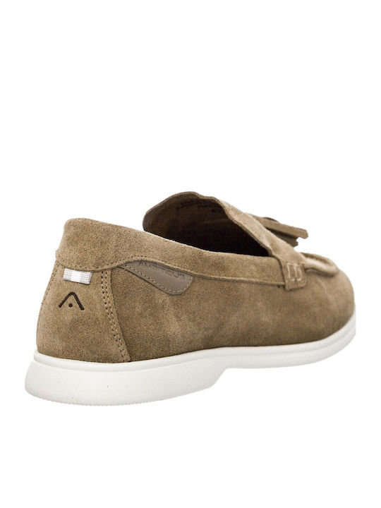 Δερμάτινα Ανδρικά Loafers σε Μπεζ Χρώμα