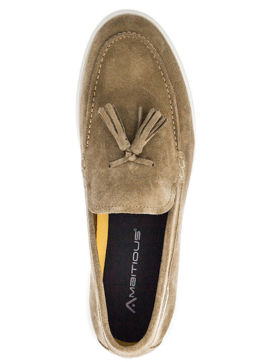 Δερμάτινα Ανδρικά Loafers σε Μπεζ Χρώμα