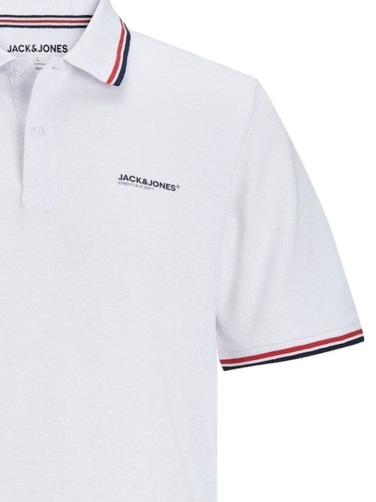 Jack & Jones Ανδρική Μπλούζα Polo Λευκή