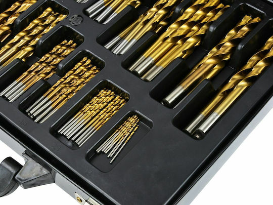 Keltin Set of 170 Drills HSS Titanium with Cylindrical Shank for Metal