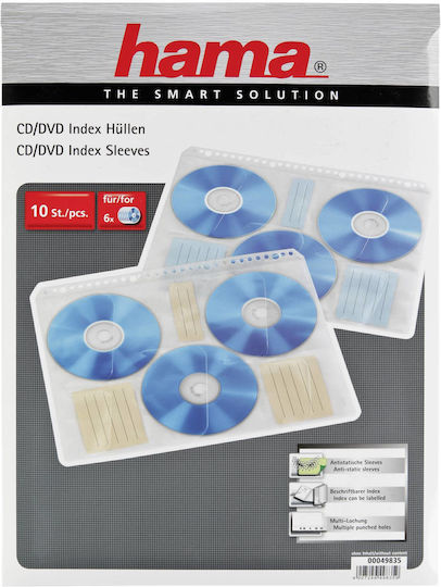 HAMA CD/DVD Sleeve with 6 Trays White
