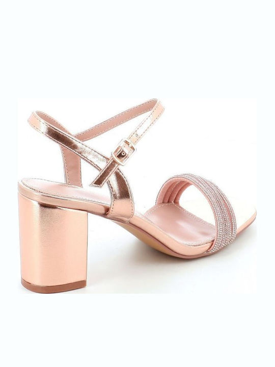 Sandalen mit Strass Gold