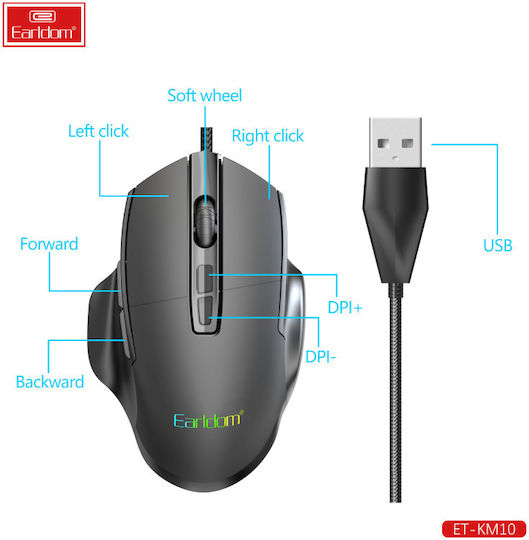 Earldom ET-KM10 Gaming Mouse Black