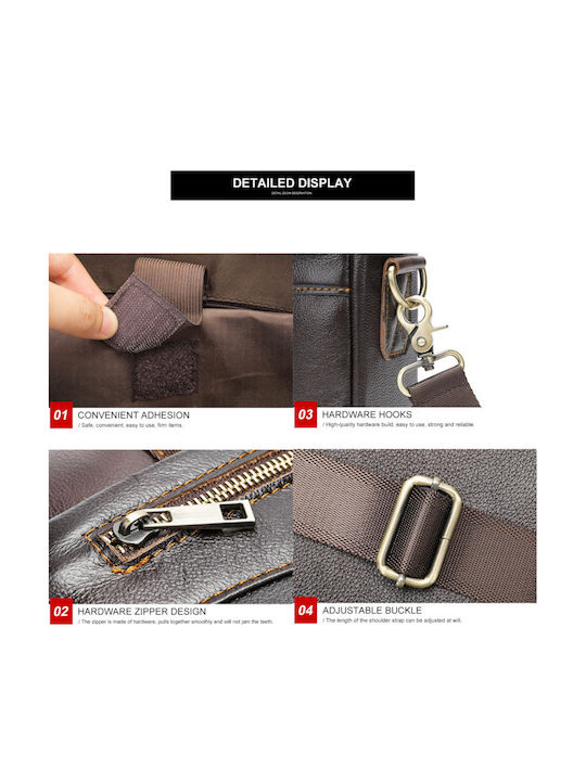 Leder Herrentasche Geldbörse Braun